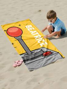 个性化儿童沙滩巾、儿童夏季生日礼物、夏日氛围、女孩海滩之旅、定制沙滩巾、游泳池、海滩装饰