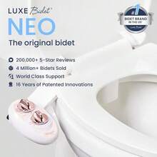 LUXE Bidet NEO 120 Boquilla autolimpiable accesorio de bidé de agua dulce no eléctrico para asiento de inodoro presión de agua ajustable lavado trasero oro rosa - como en la foto - Ver 2