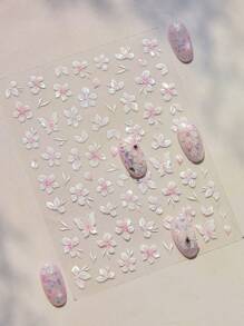 1 Stück Sakura & Schmetterling Nail Art Aufkleber - Rosa Blumen Nagel Aufkleber, selbstklebender Maniküre Dekor für Nail Art Charms, Herbst & Winter DIY.