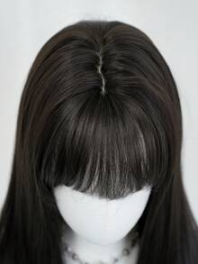 NAMM 32英寸优雅黑色长款层次剪裁假发，女士款，丝滑合成纤维，适合日常办公佩戴 - Sakura Celebrations 魅力派对街头风摄影 - 女孩礼物假发配件 - 黑色 - 查看 7