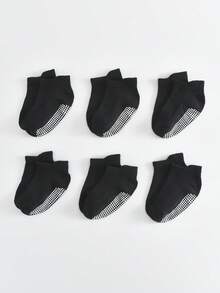 6 Pairs Non-Slip Ankle Socks For Baby Boys And Girls, Suitable For Infants And Children