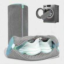 1pc Washing Machine Shoe Bag, Fits All Shoe Types - Yellow With Blue Zipper, Soft Thermal Lined, Ideal For Athletic & Casual Shoes, Laundry Bag, Holiday Essential, Travel Accessory, Graduation Gift - Multicolor - View 10