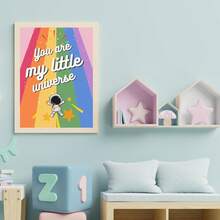 1pc Baby Room Decor Nursery Wall Art. Children's Room Wall Decal Art Poster . My Little Universe. Space Travel . Children's Posters, Vintage Cute Inspirational Posters, Children's Gifts . Girls Kids Room Decor, Girls Room Decor, Boho Kids Room Decor - Multicolor - View 6