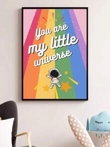 1pc Baby Room Decor Nursery Wall Art. Children's Room Wall Decal Art Poster . My Little Universe. Space Travel . Children's Posters, Vintage Cute Inspirational Posters, Children's Gifts . Girls Kids Room Decor, Girls Room Decor, Boho Kids Room Decor - Multicolor - View 4