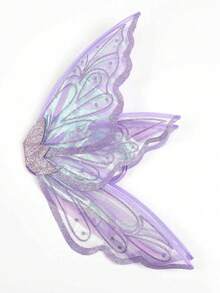 1件装全新节日派对表演道具彩色仙女翅膀蝴蝶精灵翅膀万圣节派对绿色公主裙配饰精灵配饰翅膀