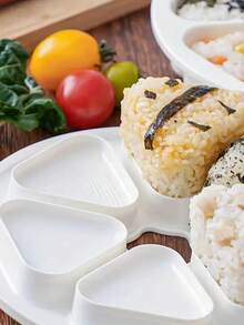 2pcs/1 Piece Japanese Triangle Rice Ball Mold, Creative, Convenient, Cute, Quick Molding, Very Suitable For Bento Rice Balls, Sushi Nori Rolls And DIY Rice Ball Desserts, 6-Hole Rice Ball Bento Pressing Mold, Practical Kitchen Accessories, Homemade Supplies, Kitchen Supplies, Tableware Accessories - Multicolor - View 8