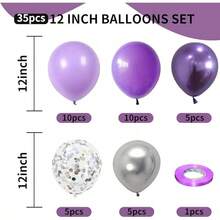 Decorative Balloons - Purple and Silver - View 3