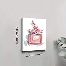 1Pc Solid Wood Frame Canvas Poster, Girls Bedroom Wall Art Perfume Painting Pictures Print On Canvas, Girl Theme Large Canvas Wall Art, Artwork Wall Painting For Gift, Bedroom, Office, Living Room, Cafe, Bar, Wall Decor, Home And Dormitory Decoration Ready To Hang - 金色 - 查看 6