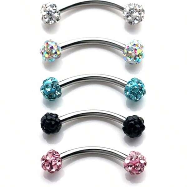 Pendiente de arco con joya de de 16G Ferido Ball, para perforación corporal de ceja y oreja, 8mm