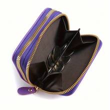 Compact Zip Wallet With Clear ID Window – Stylish PU Leather For Everyday Use - màu đen - Xem 9