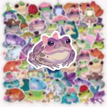 SCXXBSW 50 片可爱青蛙 PVC 贴纸 - 彩色贴花适用于笔记本电脑、手机壳、吉他、滑板等。 - 彩色 - 查看 6
