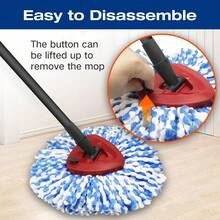 Home Times Spin Mop Head And New Style Brush Replacement Compatible With O-Ceda RinseClean 2-Tank System,4 Mop Replace Heads,1 Spin Mop Handle,1 Upgraded Spin Mop Base Easily Removable And 1 Mop Base Scrub Brush Combo Set(Bucket Not Included) - Multicolor - View 7
