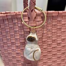 1pc Cute Transparent Pet Cat Hair Collector Box Key Chain, Decorative Bag Hanger, Cat Hair Ball Storage Accessory, Suitable For Bags, Keys Decorations, Gifts For Friends And Family