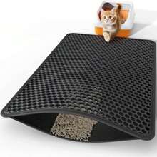 1 pièce Tapis à litière pour chat en EVA, tapis de capture de litière de chat à double couche et à ouverture unique, lavable pour une utilisation intérieure à la maison