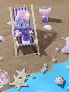 三色渐变贝壳水晶数字0-9生日派对蛋糕装饰蜡烛 - 彩色 - 查看 8