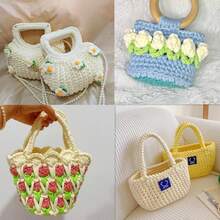 1 Pc T-Shirt Yarn, 7 Oz/200g, 72 Yd/66m Elastic Fabric Crochet Knitted T-Shirt Yarn, Thick Polyester Ribbon Used For Crochet/Woven Bags, Baskets, Carpets, Home Decor, DIY Crafts - Multicolor - View 10