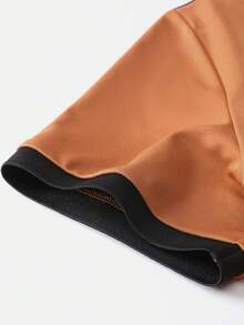 2 件夏季新款男士短袖 Polo 衫彩色丝带字母印花松紧腰抽绳短裤休闲运动旅行度假健身跑步套装 - 彩色 - 查看 5