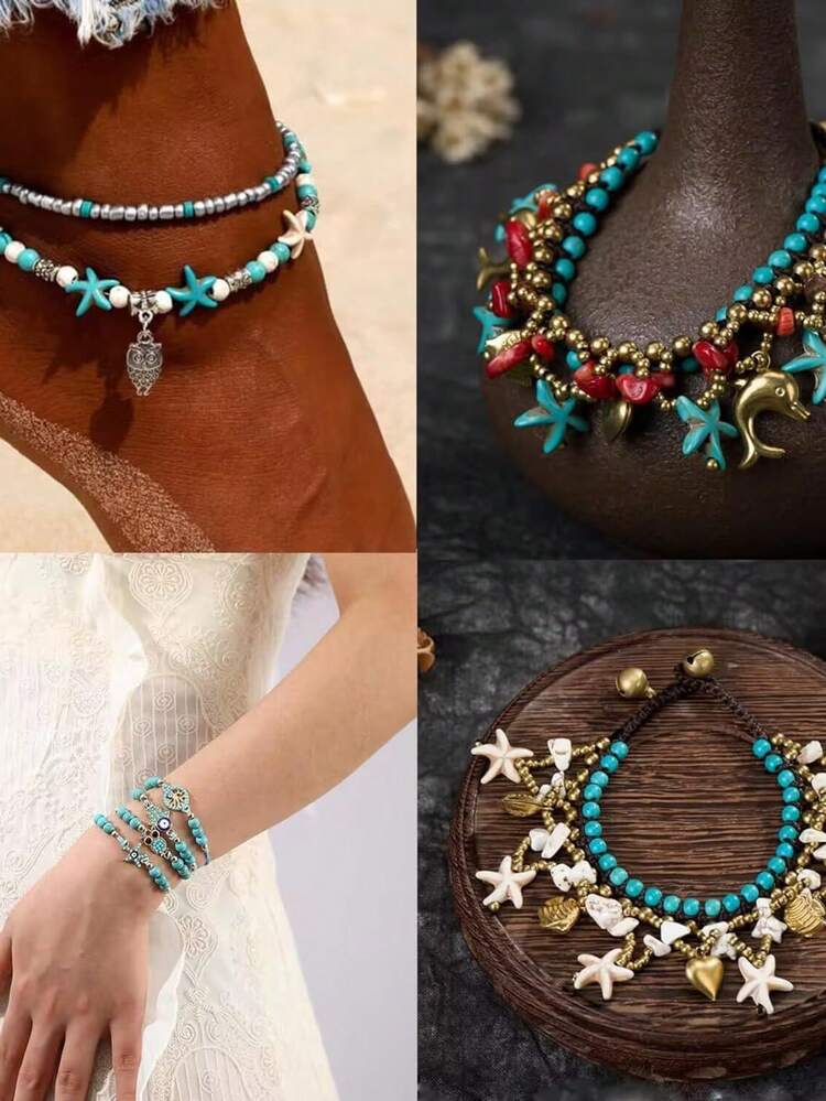 1 Set Ocean Summer Vacation Style Friendship Charm Bracelet Making Kit Clay Beads Set For Jewelry Bracelet Necklace Earring Making Diy Craft - Multicolor - View 3