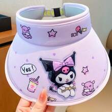 Sanrio 1PC Sanrio Cartoon Character Sun Hat, Featuring Hello Kitty, Hello Kitty, And Yugui Dog Patterns, Adjustable Polyester Fiber Top Hat, Suitable For Outdoor Activities, Cute Breathable Sun Hat, Summer Travel