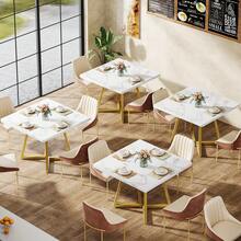 Tribesigns Square Dining Table For 2, 31.5" Industrial Dinner Table With Metal Base, Kitchen Table For Dining Room, Small Space, Apartment, White & Gold - 白色和金色 - 查看 10