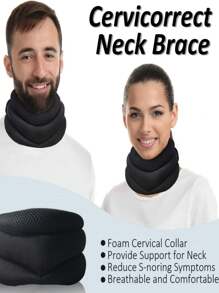 Cojín protector de cuello ajustable de 3 niveles para uso en el hogar, soporte de cuello de espuma transpirable para la protección de la columna vertebral