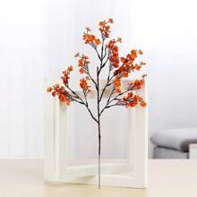 1/3/6 束人造秋季橙色花朵假满天星丝绸茎用于桌面中心装饰花瓶厨房现代家居室内室外感恩节秋季装饰真实触感红色丝绸花束假花用于花瓶家庭办公室婚礼春冬季室内室外中心装饰桌面派对装饰假丝绸植物装饰婚礼派对装饰花束真实触感 DIY 家居花园