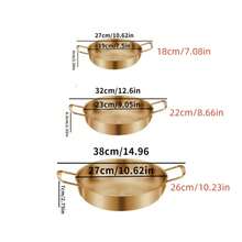 Utensilios de cocina de acero inoxidable, cacerola, ollas secas con, cocina casera, cacerola de Paella, olla de arroz para mariscos, platos para aperitivos de Picnic - Plateado - Ver 3