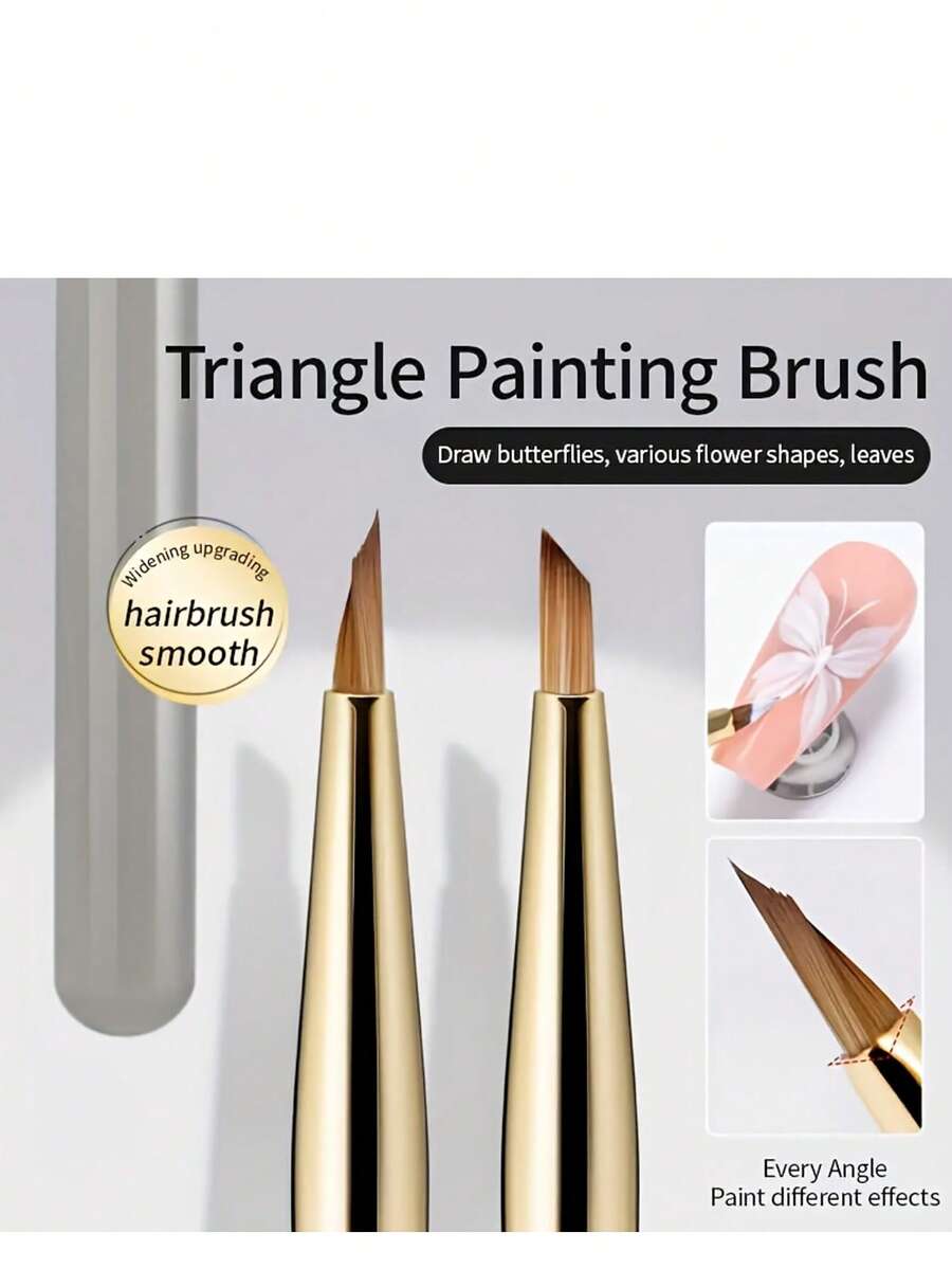 Aihh 3 件套美甲画笔，花卉、蝴蝶和叶子图案美甲画笔工具 - 黃色 - 查看 1