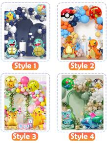 pokemon A Set Of Arch Balloon Color Balloon-Themed Pokemon Pikachu Arch Balloon Theme Set, Birthday Theme Balloon Set, Party Event Decoration, Wedding Birthday Decoration, Wedding Ceremony Decoration, Balloon Chain, Party Supplies, Party Balloons Christmas, Halloween, Festival Supplies, Festival Decorations, Thanksgiving, Back-To-School Season, Autumn And Winter