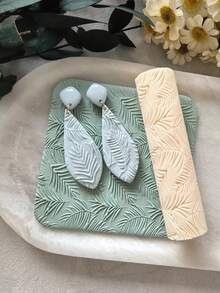 High Precision Pottery Textured Rolling Pin - Durable Plastic Handcraft Mold, Suitable For DIY Jewelry Making And Art Design, Soft Clay Texture Tool With Fine Patterns, Ideal For Unique Handmade, Decorative Earrings | Textured Craft Surface, Jewelry Making Supplies - Texture Roller - View 8