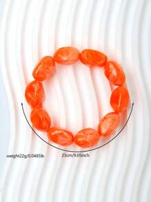 Betykuku 1 pieza Pulsera elástica con cuentas irregulares y coloridas de estilo bohemio, regalo para mujeres y niñas, adecuado para la playa, vacaciones, uso casual y fiestas