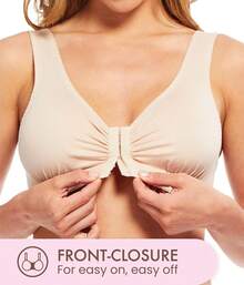 Carole  Full-Freedom Front Closure Bra, Perfect Wireless Cotton Sleep Bras For Women - Yellow - View 10