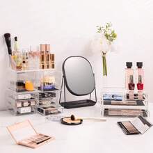 Large Makeup Organizer - Clear Stackable Jewelry Makeup Organizer For Vanity, Bathroom Storage Display Case - 12 Drawers Cosmetic Beauty Organizers And Storage With Lipstick Makeup Brush Holder - Clear - View 9