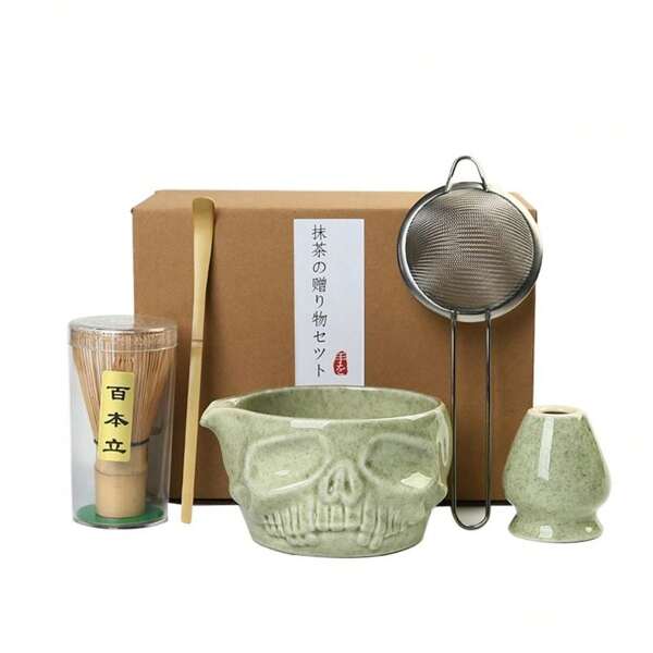 Ciotola da tè in ceramica giapponese con petali, set tradizionale retrò per matcha, utensili da ufficio, ristorante e per bere caffè