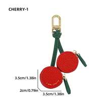 Minimalistische süße Obst-förmige Schlüsselanhänger, Münzbörse, Erdbeere, Kirsche, Blaubeere, Mini Obst Serie, Ornament für Taschen