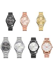 1/2/3/4/7 Stücke - Luxus Damen Quarz Uhr, Damen Edelstahl Ultradünn Mode Uhr, rundes Ziffernblatt, elegant und modisch, passend zu Alltagskleidung, vielseitige Damen Uhr für verschiedene Anlässe geeignet.