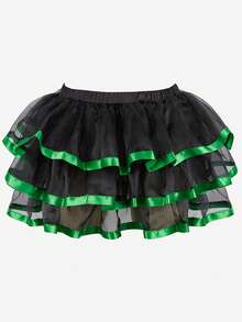 Women's Tulle Bustle Skirt Steampunk Skirt Women Dress Overskirt Costume Cosplay Halloween Costume - 綠色 - 查看 3