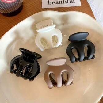 4 st/set minimalistiska enfärgade vardagliga all-matchande hårklor mode håraccessoarer skönhet klospännen elegant hårspänne, casual höst vinter för semesterkläder kvinna