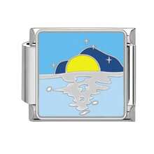 1 件海洋系列不锈钢手链组件，以夏季度假海滩风景为主题，DIY 制作手链项链首饰，可自由搭配不同风格 - 銀色 - 查看 10