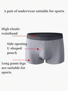 Norcotton 4pcs Men's Underwear, Pure Cotton Side Opening Boxer Briefs, Breathable Cotton Boxing Shorts - Multicolor - View 5