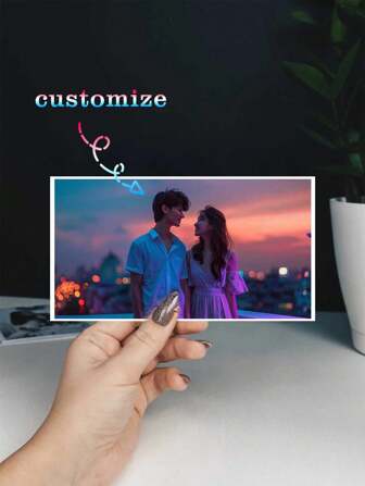 Customized Photo, Couple Photo, Art Customized Text And Photo, Customized Photo Wall Art, Photo Printing, Personalized Photo, Birthday Gift Printing, Personalized Image, Personalized Photo Decoration, Small Photo Frame, Valentine's Day Gift, Valentine's Day, Anniversary, New Year, Gift For Her, Gift For Him