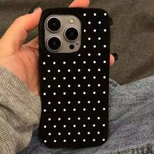 Chic KStyle Polka Dot Cover For IPhone 17 16 15 14 13 12 11 Plus Promax Cases - 黑色 - 查看 2