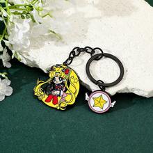 1pc Cartoon Anime Beautiful Girl Warrior Keychain, Bag Pendant
