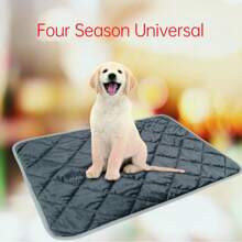 1pc Pet Aluminum Foil Self-Heating Insulation Pad (No Heating Function), Warm Blanket For Pet Dogs And Cats Indoor/Outdoor Activities, Washable Anti-Slip Dog/Cat Bed Mat (Gray)