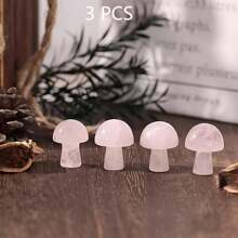 QYDCX Natürliches Rosenquarz-Kristall-Pilz Mini Pilz Kristall Achat Mikrolandschaft Ornament Dekoration