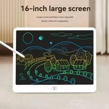 16-Inch Large LCD Writing Tablet, Includes Erasable Electronic Doodle Board - Portable Drawing Board Suitable For Teenagers And Adults, Great For Home, Office, School - Ideal Holiday Gift, School Supplies, White PVC Material, Battery-Powered (Non-Rechargeable)