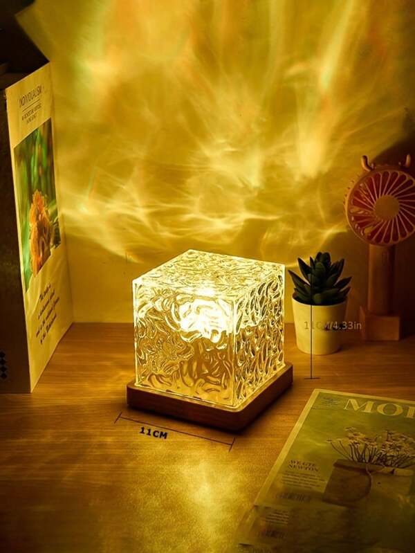 1 stuk Ocean Wave Projectielamp - Progressieve roterende vlamwaterlamp met afstandsbediening, geschikt voor kantoor, nachtkastje, slaapkamer, bar, restaurant als Wave Nachtlampje