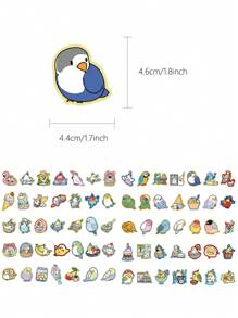 70pcs Colorful Cartoon Parrot Stickers, Applicable For Scrapbooking, Diary, Notebook, Tablet, Water Bottle, Phone Decor, Party, Holiday Gift