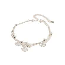 1 件女士双层银杏叶手链，独特设计，适合送给女朋友、闺蜜的多功能礼物