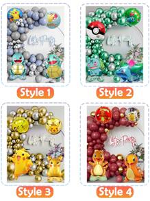 pokemon Pokemon Pikachu Arch Balloon Theme Set, Birthday Theme Balloon Set, Party Event Decoration, Wedding Birthday Decoration, Wedding Ceremony Decoration, Balloon Chain, Party Supplies, Party Balloons